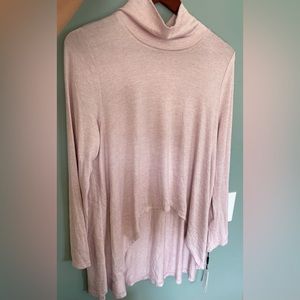 Calvin Klein performance high-low turtleneck in blush